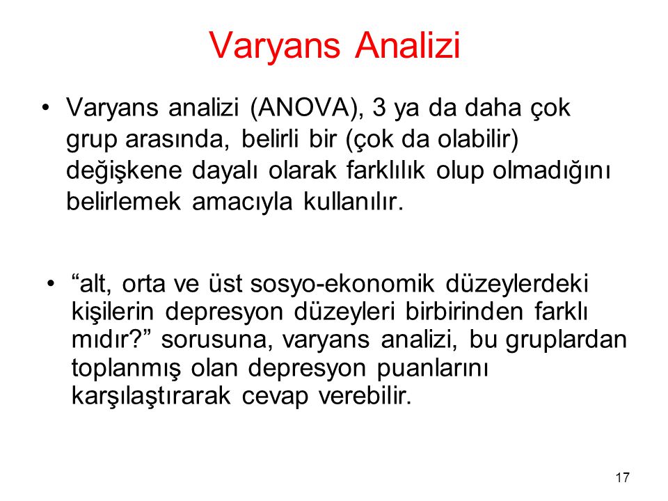 Varyans Analizi