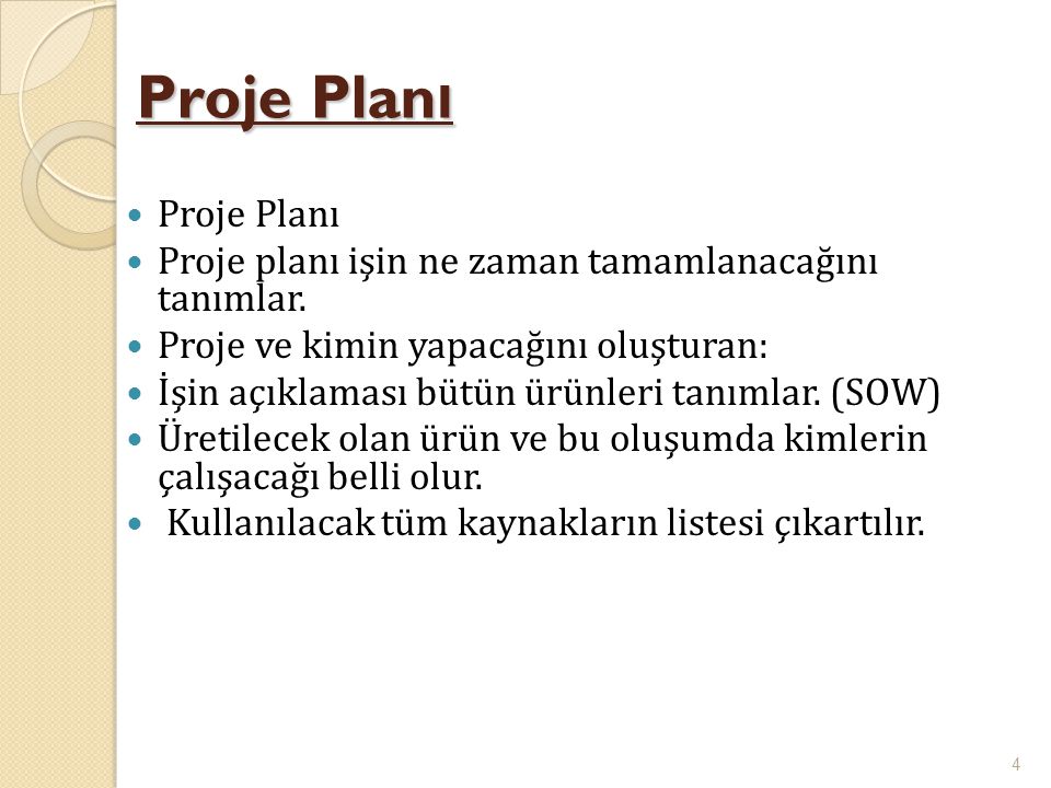 Proje Planı Proje Planı