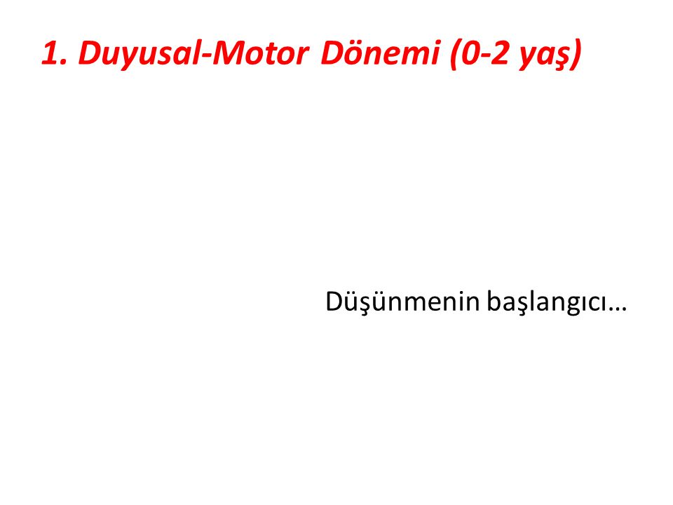 1. Duyusal-Motor Dönemi (0-2 yaş)