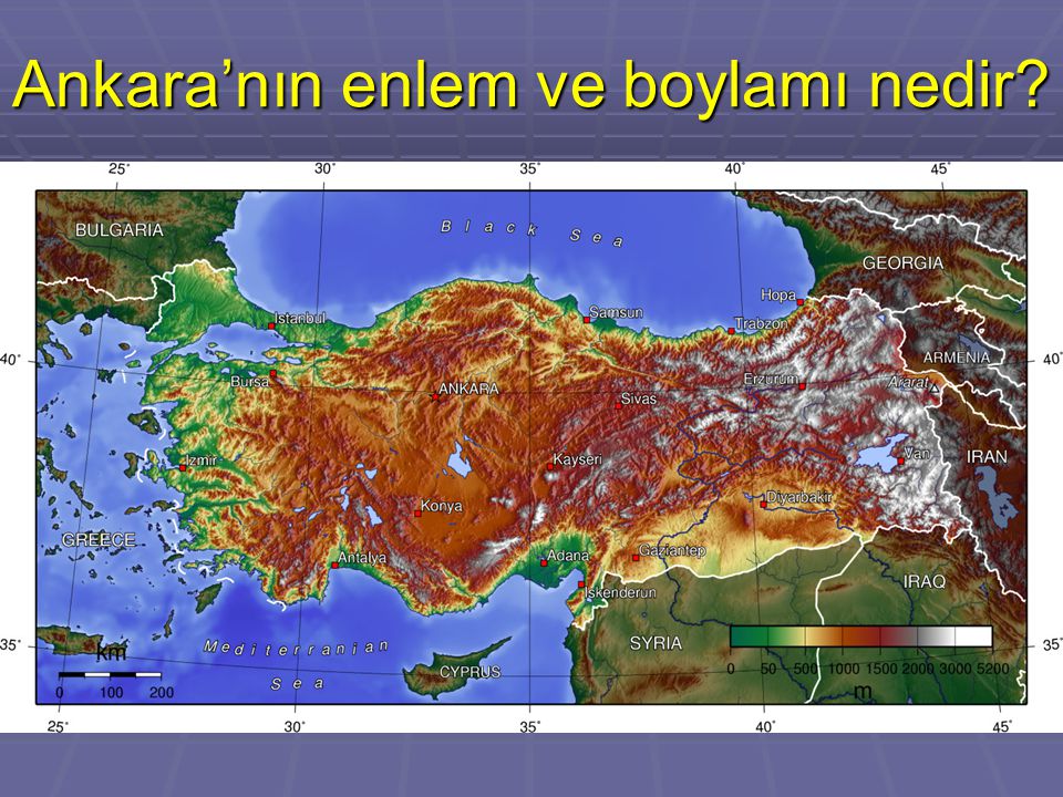 Ankara’nın enlem ve boylamı nedir