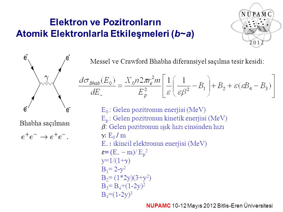 Elektron ve Pozitronların Atomik Elektronlarla Etkileşmeleri (b~a)