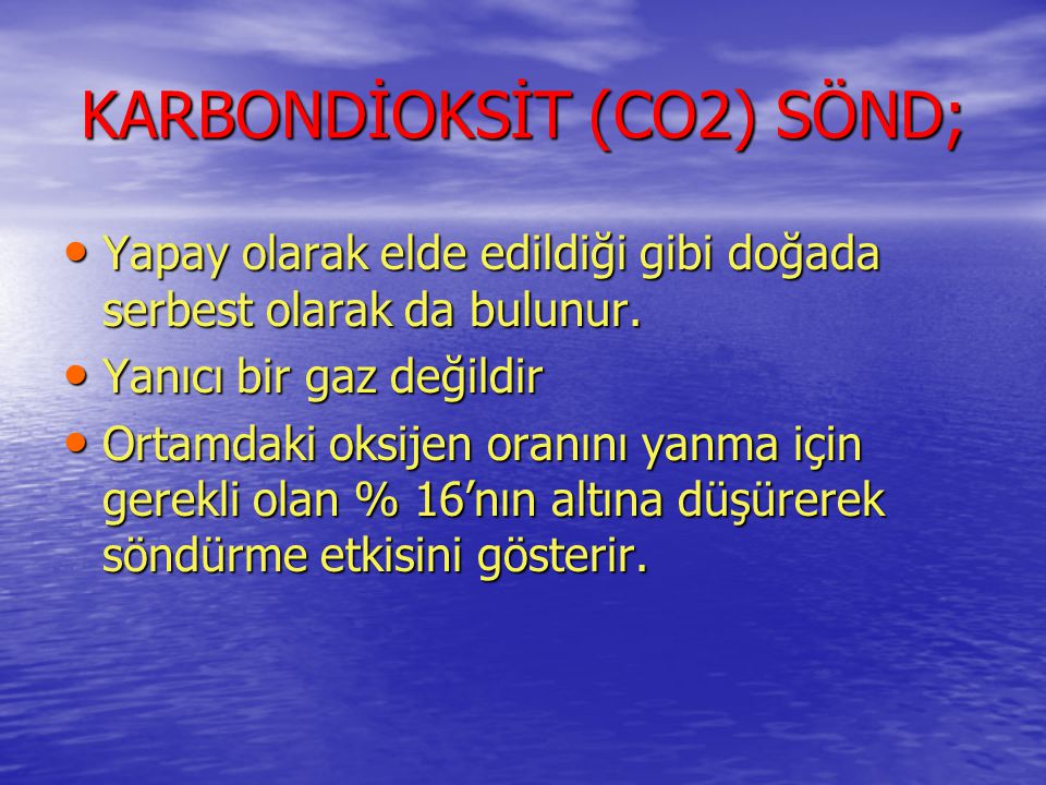 KARBONDİOKSİT (CO2) SÖND;