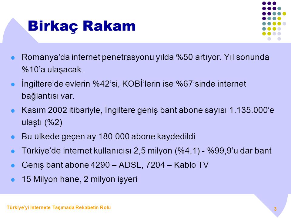 Birkaç Rakam Romanya’da internet penetrasyonu yılda %50 artıyor. Yıl sonunda %10’a ulaşacak.