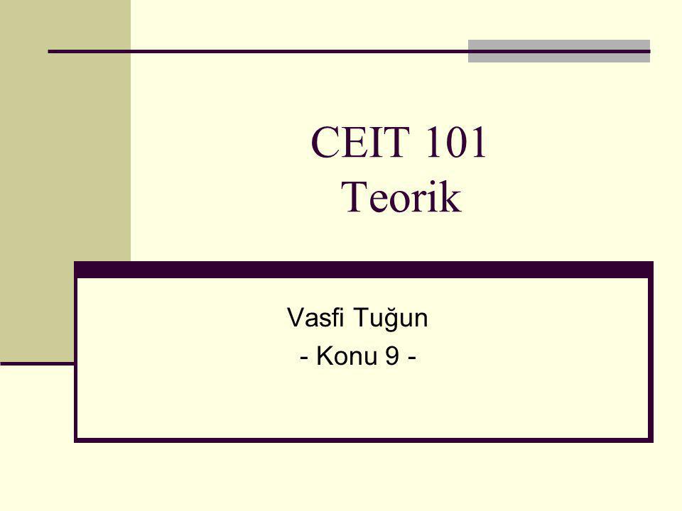 CEIT 101 Teorik Vasfi Tuğun - Konu 9 -