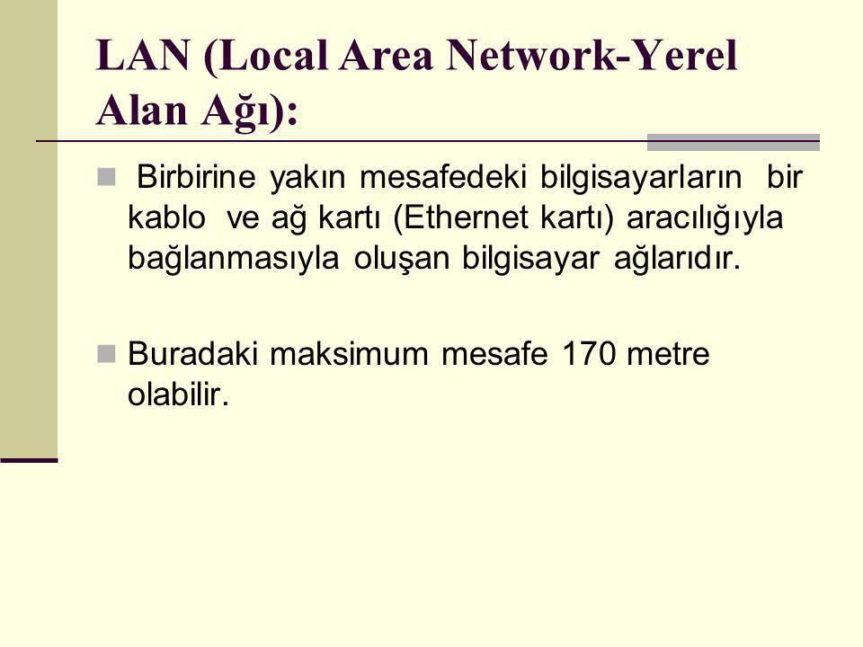 LAN (Local Area Network-Yerel Alan Ağı):