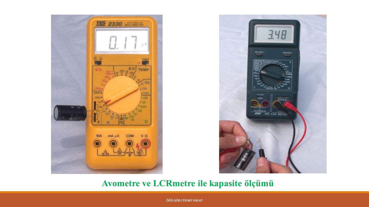 Avometre ve LCRmetre ile kapasite ölçümü