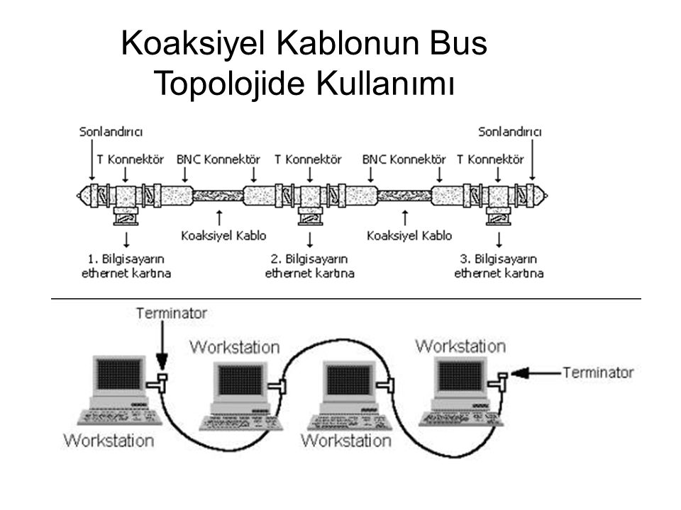 Koaksiyel Kablonun Bus Topolojide Kullanımı