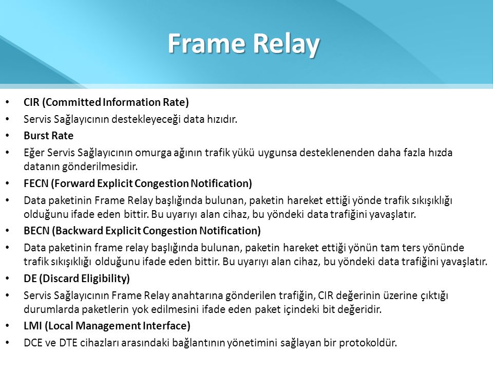 Frame Relay CIR (Committed Information Rate)