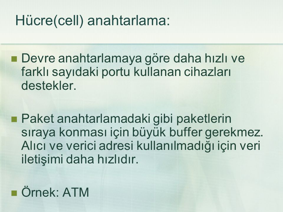 Hücre(cell) anahtarlama: