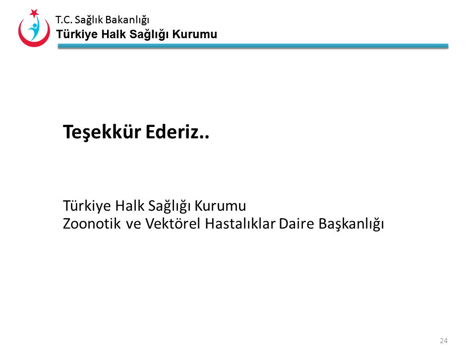 Teşekkür Ederiz.. Türkiye Halk Sağlığı Kurumu Zoonotik ve Vektörel Hastalıklar Daire Başkanlığı