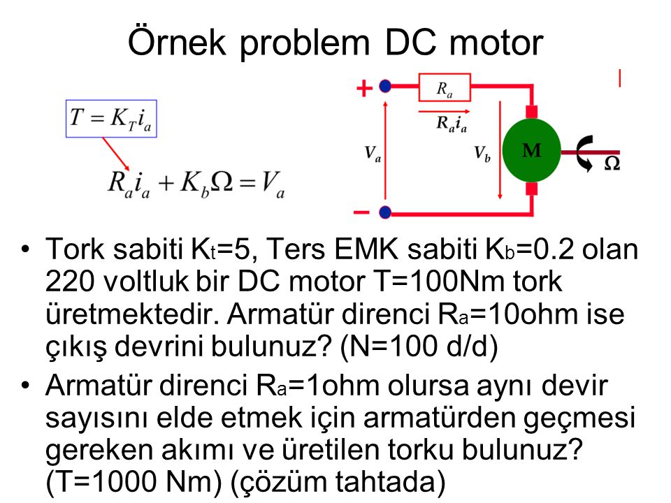 Örnek problem DC motor