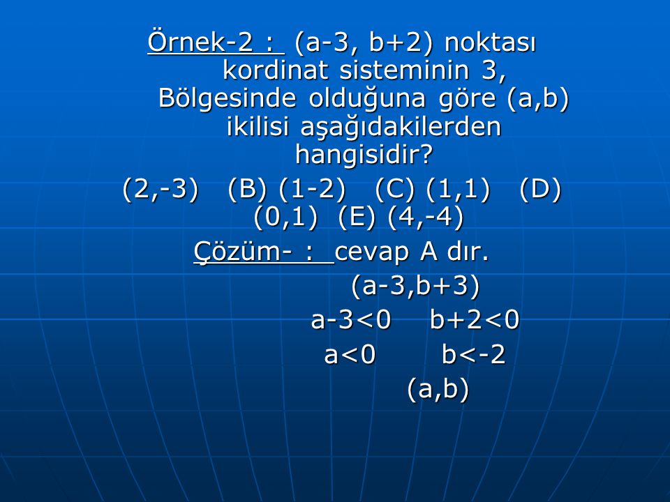 (2,-3) (B) (1-2) (C) (1,1) (D) (0,1) (E) (4,-4)