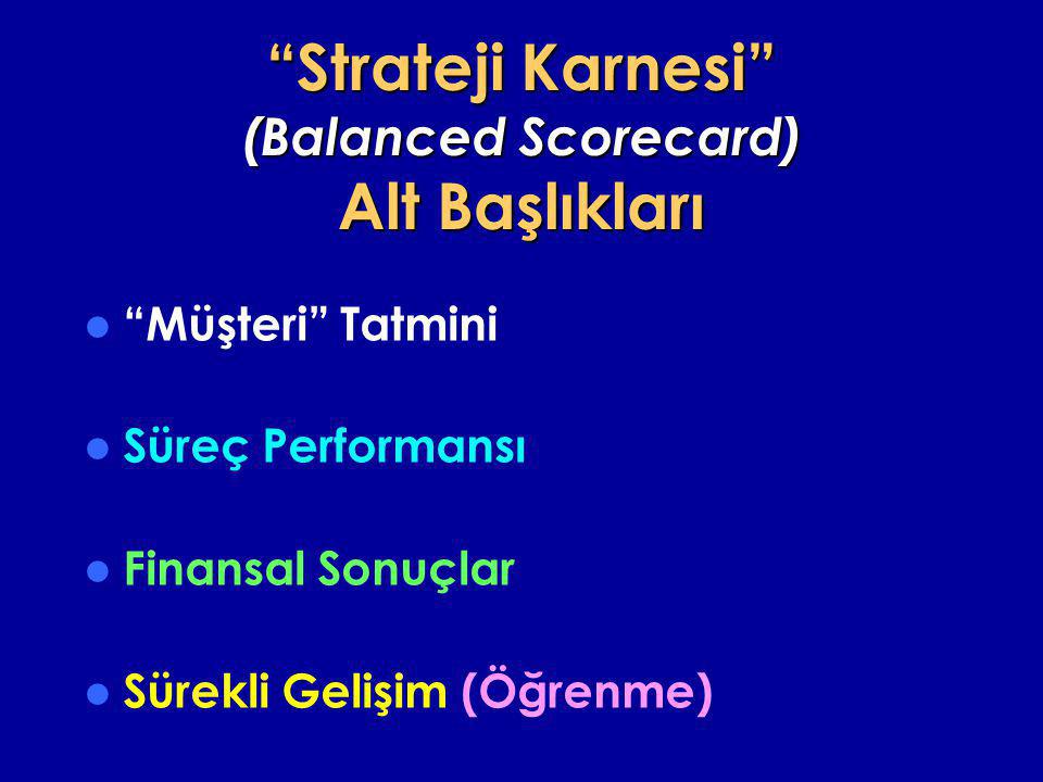 Strateji Karnesi (Balanced Scorecard) Alt Başlıkları