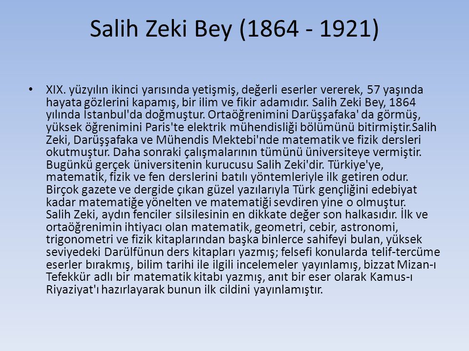 Salih Zeki Bey ( )