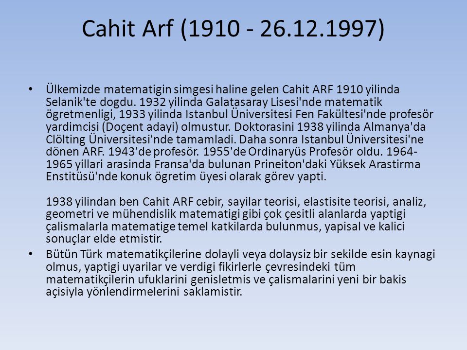 Cahit Arf ( )