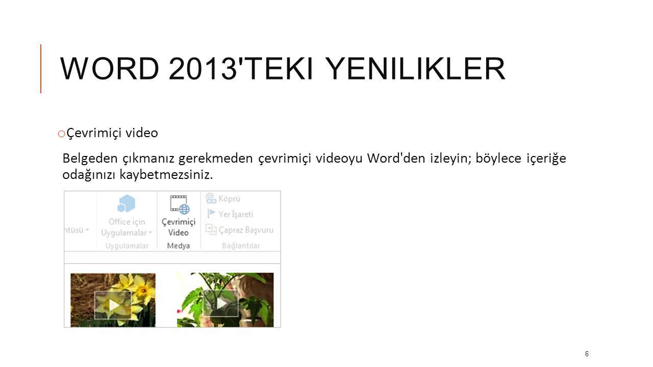 Word 2013 teki yenilikler Çevrimiçi video