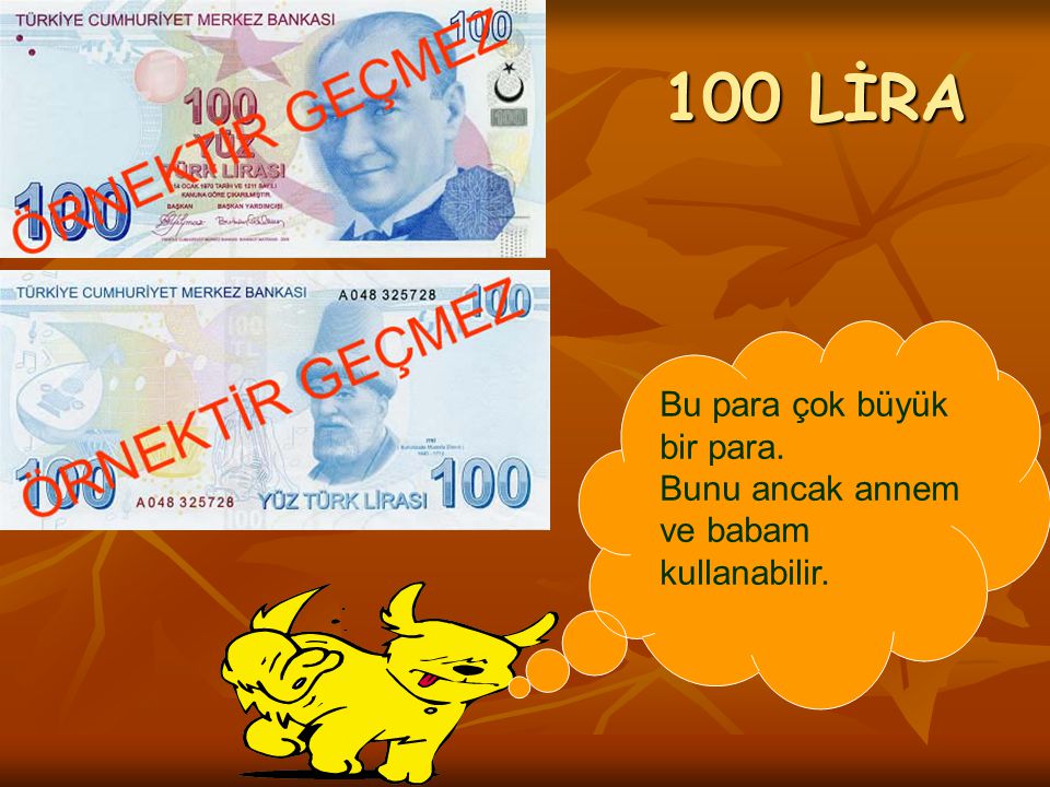 100 LİRA Bu para çok büyük bir para.
