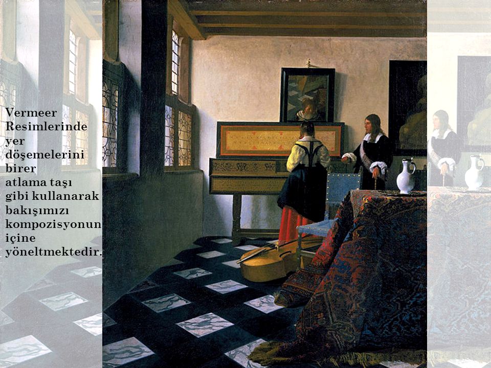 Vermeer Resimlerinde yer döşemelerini.