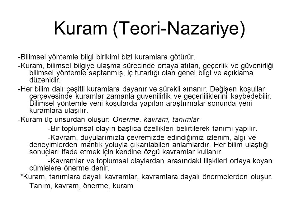 Kuram (Teori-Nazariye)