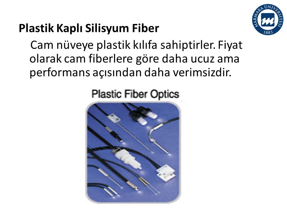 Plastik Kaplı Silisyum Fiber Cam nüveye plastik kılıfa sahiptirler
