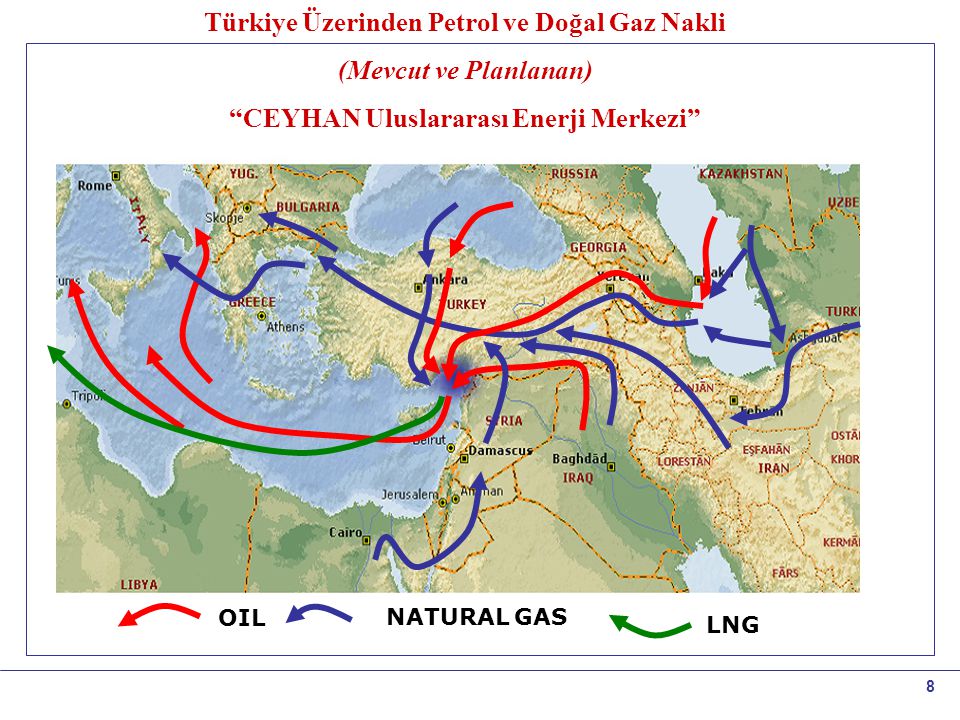 Türkiye Üzerinden Petrol ve Doğal Gaz Nakli (Mevcut ve Planlanan)