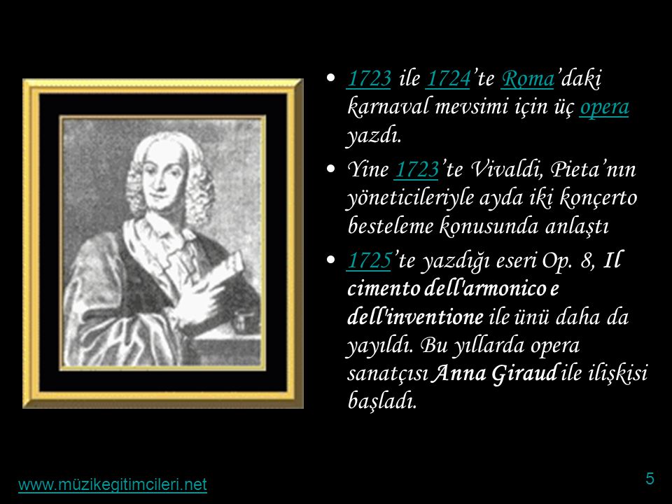 1723 ile 1724’te Roma’daki karnaval mevsimi için üç opera yazdı.