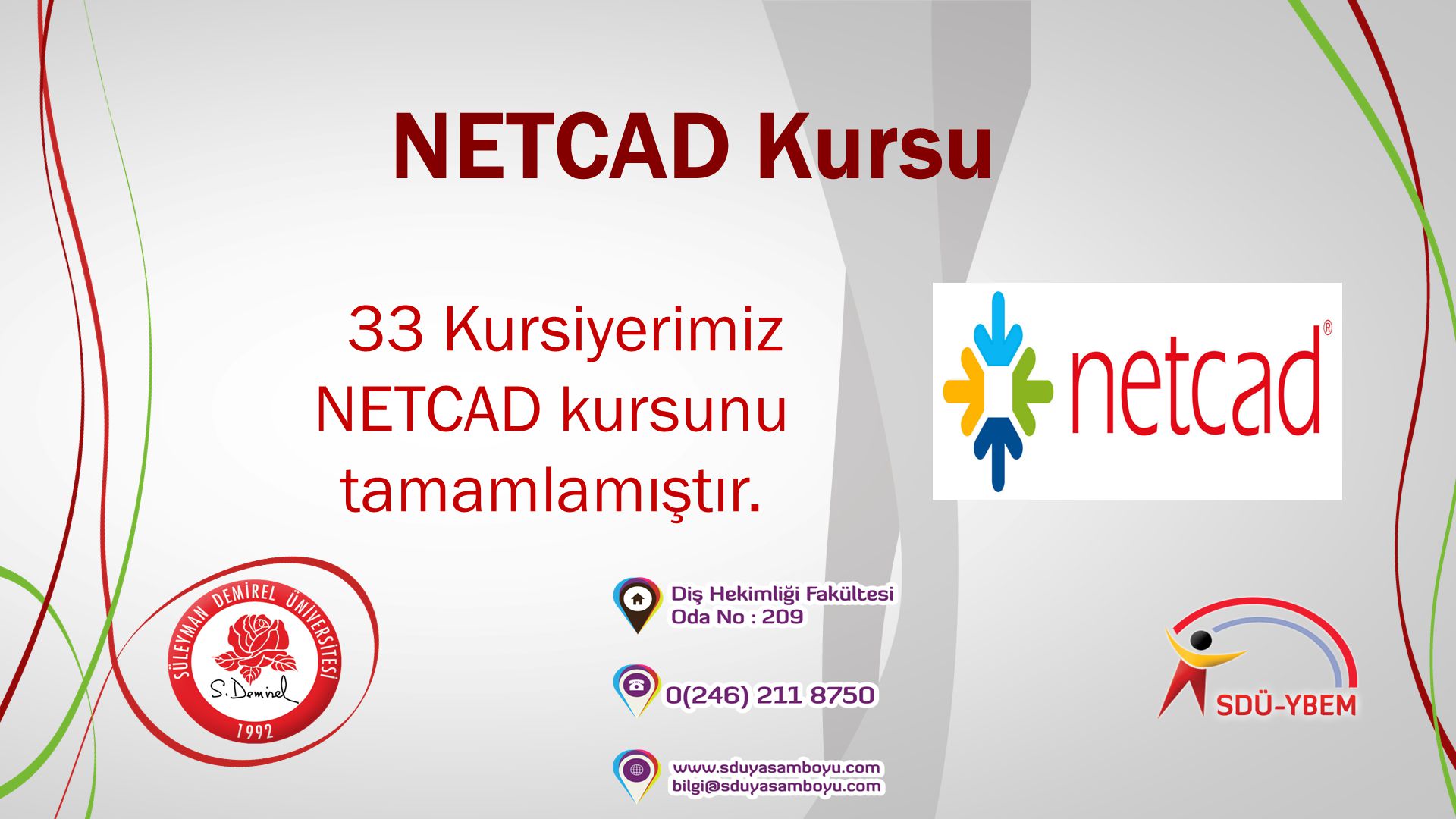 33 Kursiyerimiz NETCAD kursunu tamamlamıştır.