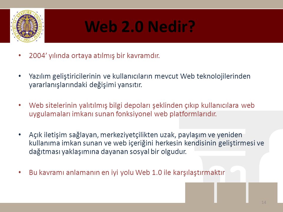 Web 2.0 Nedir 2004’ yılında ortaya atılmış bir kavramdır.