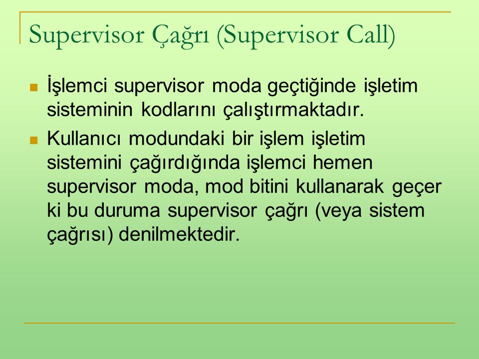 Supervisor Çağrı (Supervisor Call)