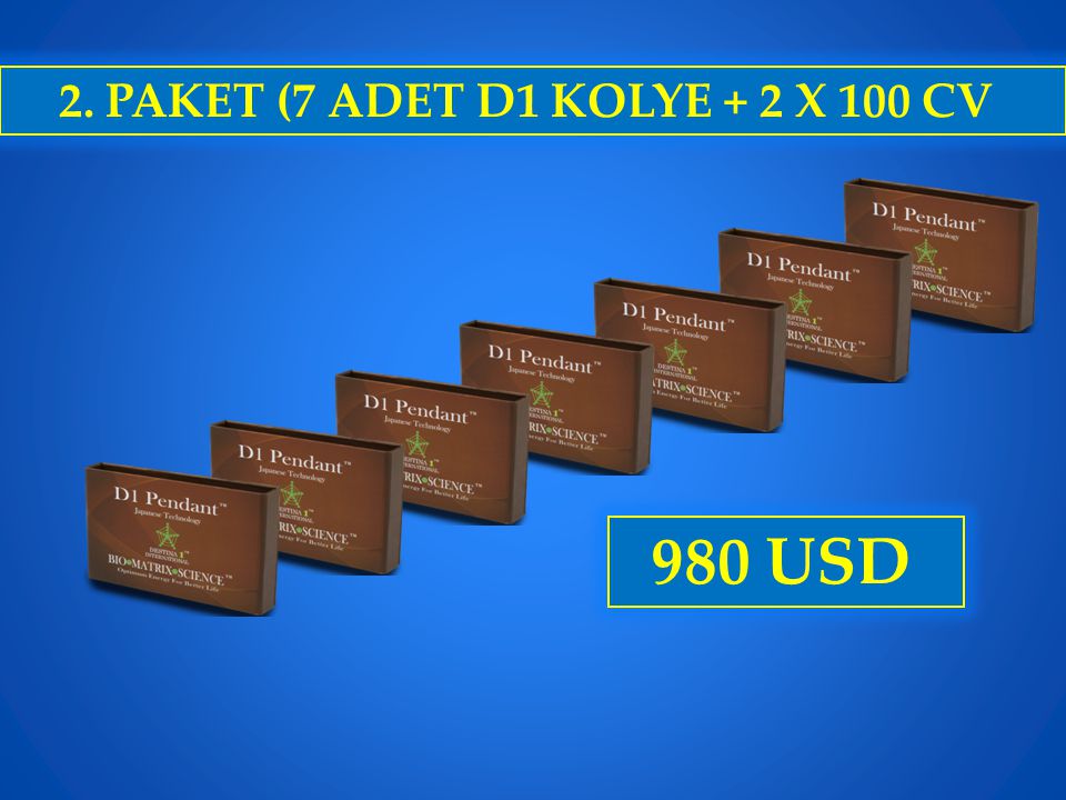 2. PAKET (7 ADET D1 KOLYE + 2 X 100 CV