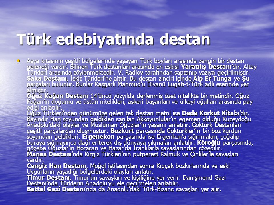 Türk edebiyatında destan