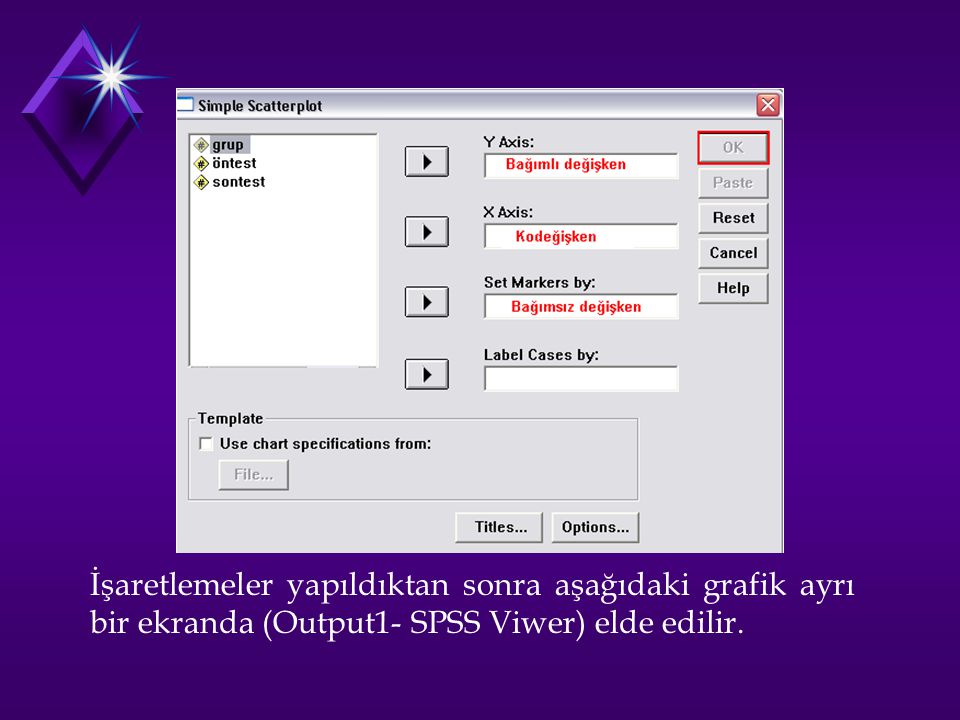 İşaretlemeler yapıldıktan sonra aşağıdaki grafik ayrı bir ekranda (Output1- SPSS Viwer) elde edilir.