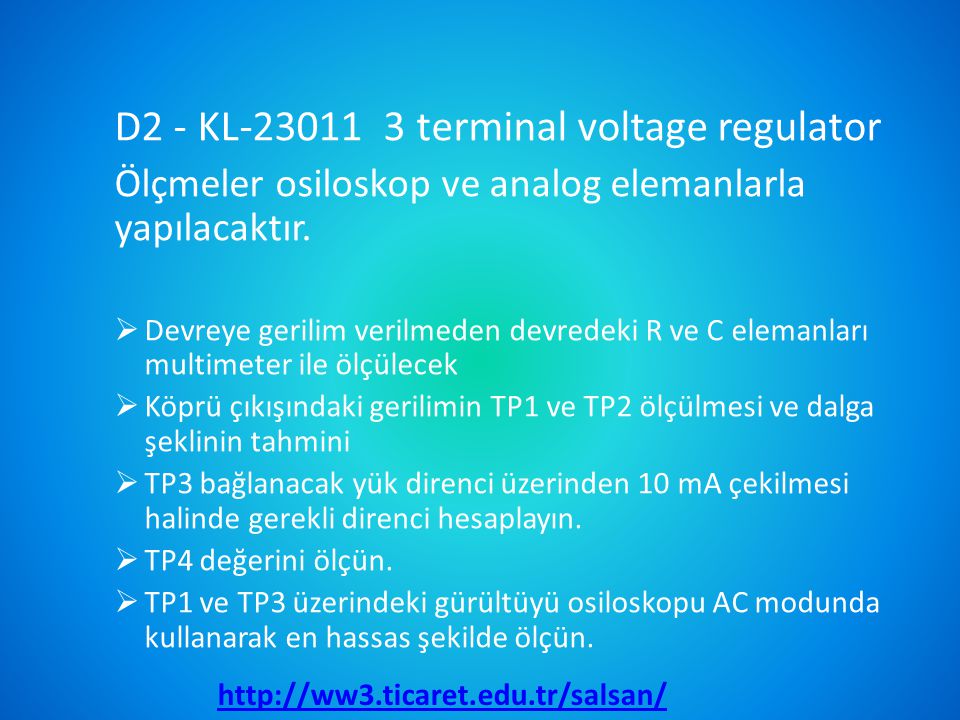 D2 - KL terminal voltage regulator