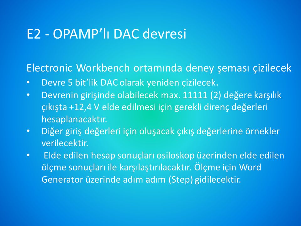E2 - OPAMP’lı DAC devresi