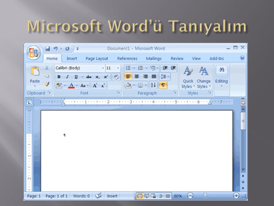 Microsoft Word’ü Tanıyalım