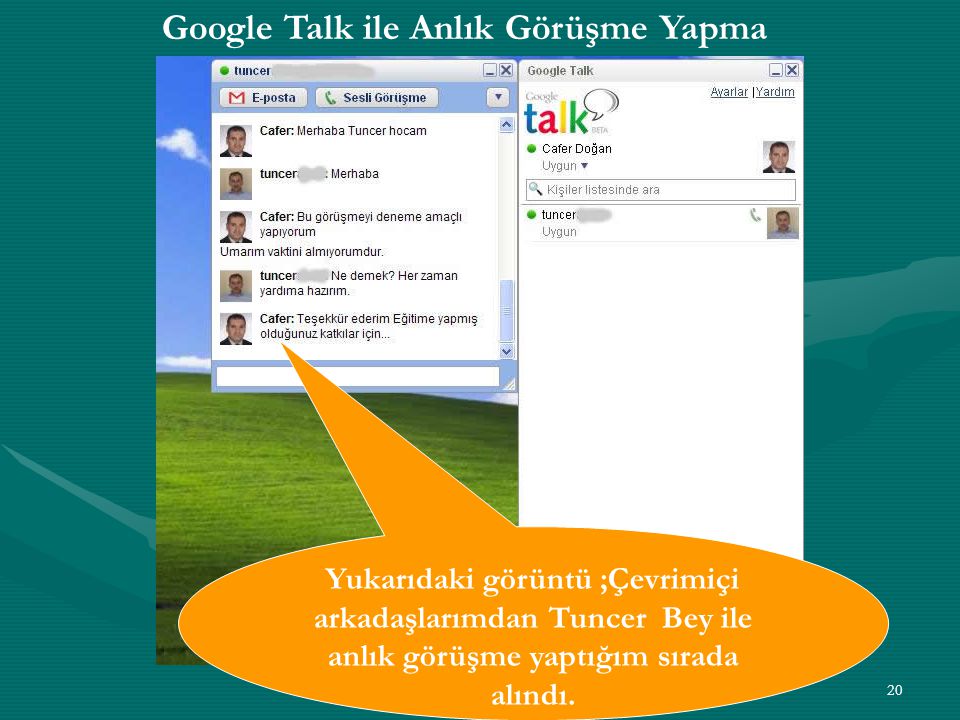 Google Talk ile Anlık Görüşme Yapma