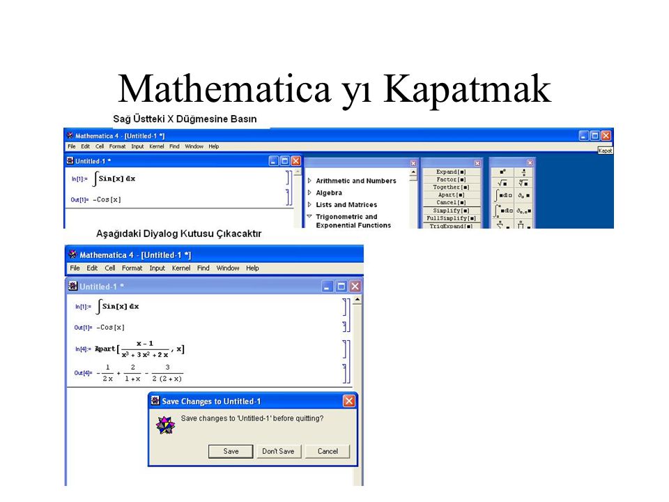 Mathematica yı Kapatmak