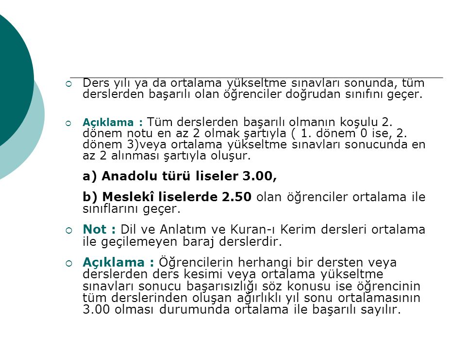 a) Anadolu türü liseler 3.00,