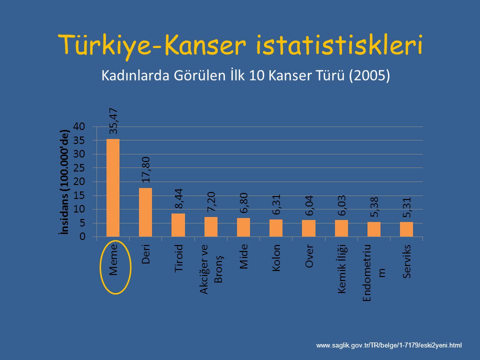 Türkiye-Kanser istatistiskleri