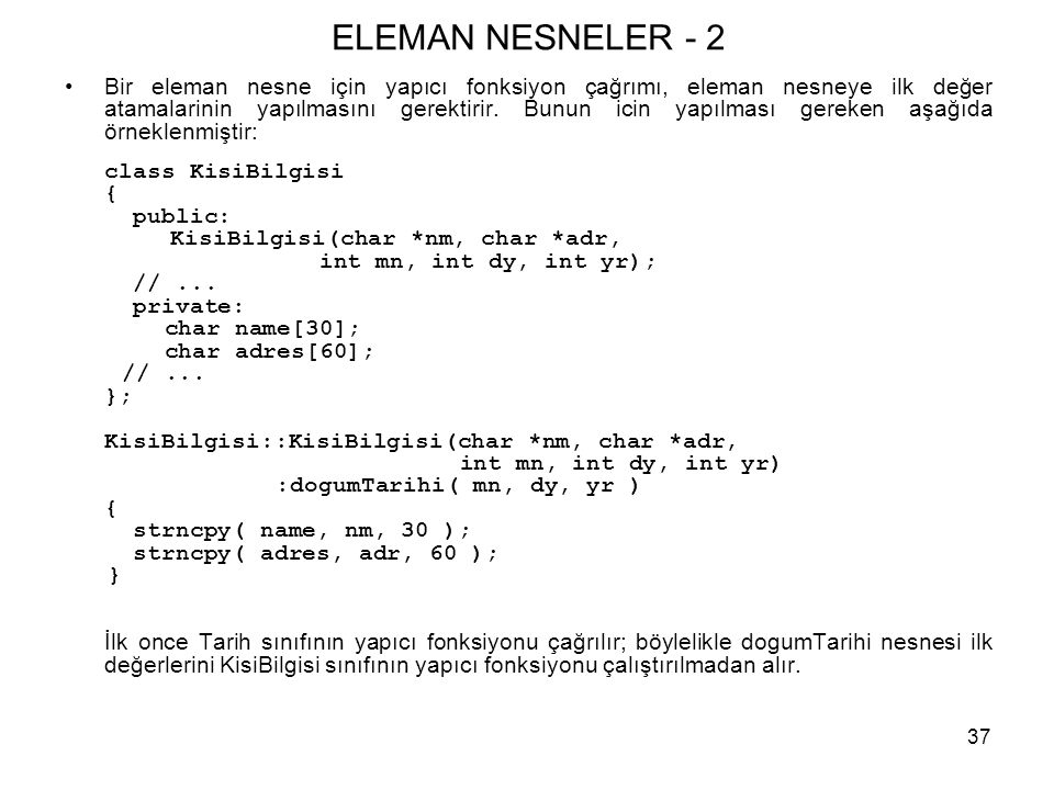ELEMAN NESNELER - 2