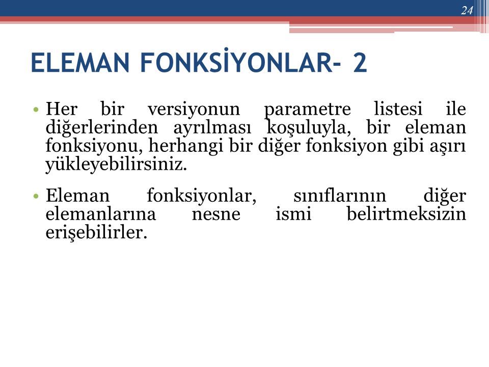 ELEMAN FONKSİYONLAR- 2