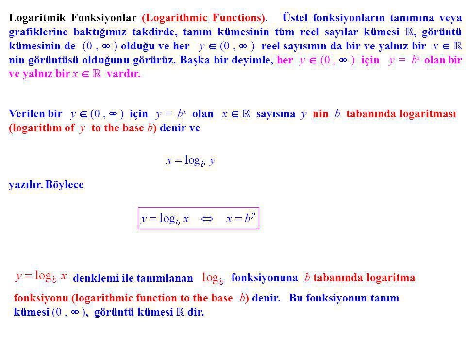 Logaritmik Fonksiyonlar (Logarithmic Functions)