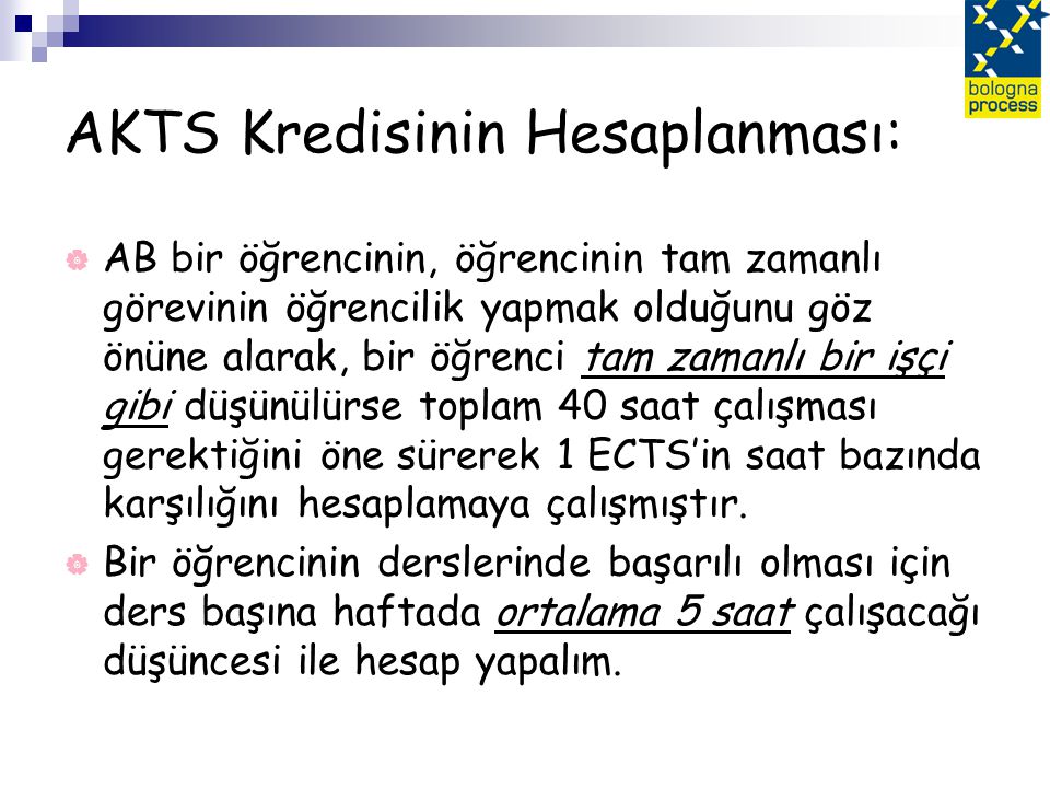 AKTS Kredisinin Hesaplanması: