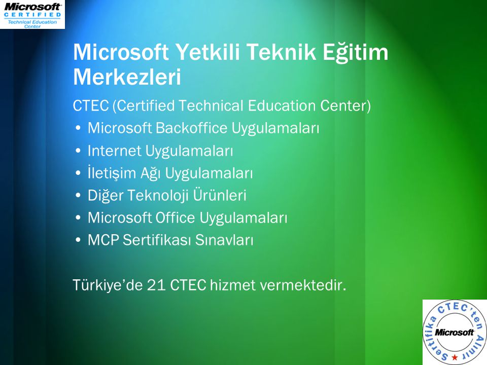 Microsoft Yetkili Teknik Eğitim Merkezleri