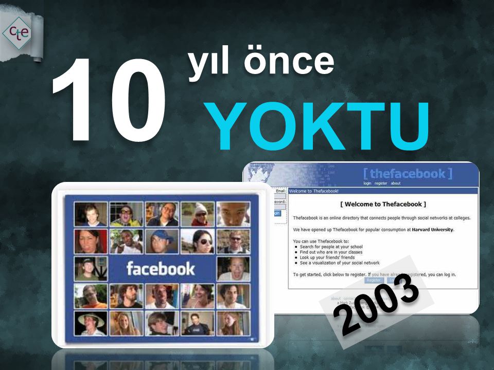 10 yıl önce YOKTU 2003 İletişimimiz paylaşımlarımız değişti