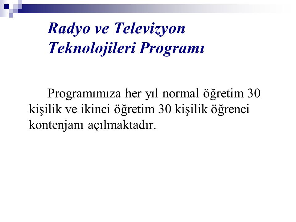 Radyo ve Televizyon Teknolojileri Programı