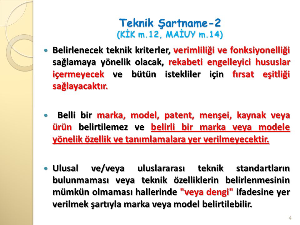 Teknik Şartname-2 (KİK m.12, MAİUY m.14)