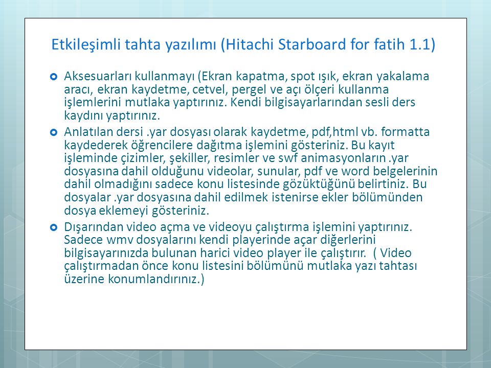 Etkileşimli tahta yazılımı (Hitachi Starboard for fatih 1.1)