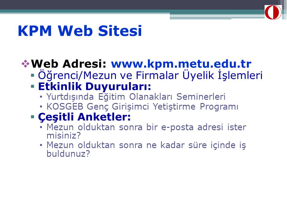 KPM Web Sitesi Web Adresi: