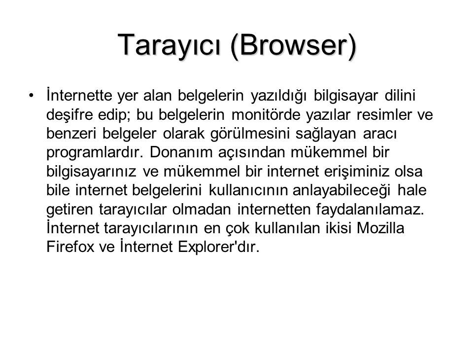 Tarayıcı (Browser)